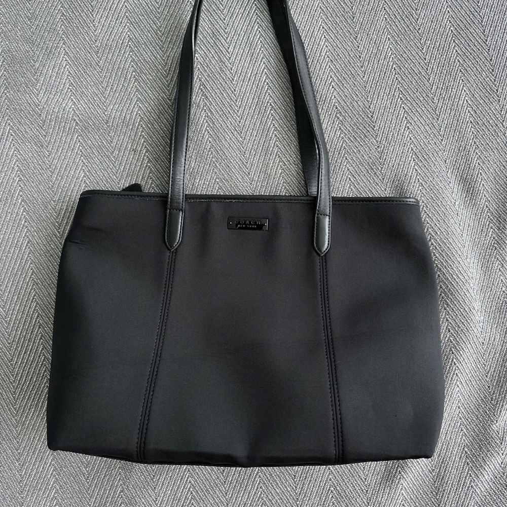 Black Coach Bag Handbag Tote C9N-6224 Leather Neoprene Shoulder Bag Laptop Bag